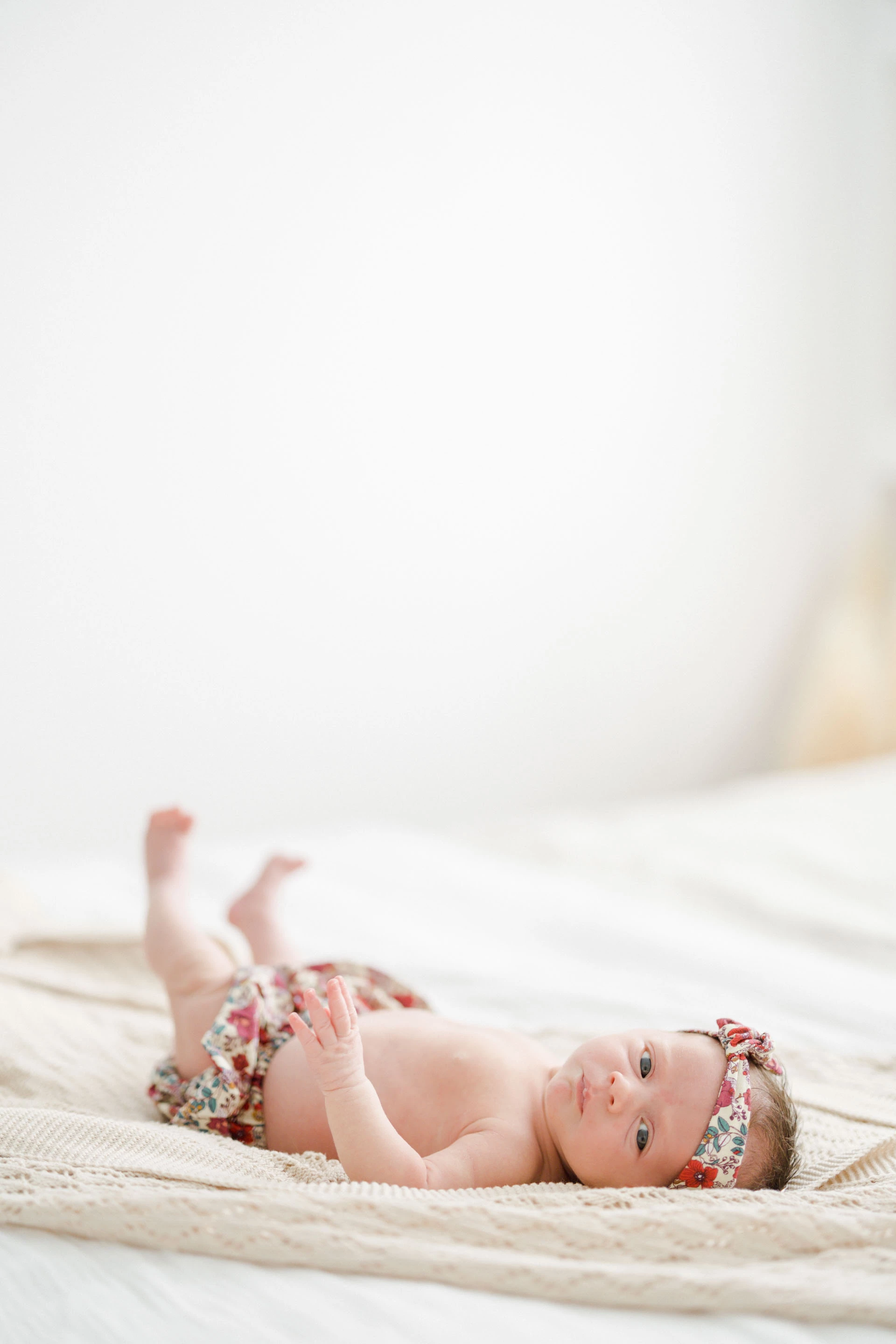 rose enfant bandeau beige marron